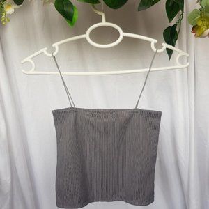[20_BUNDLE] Basic Spaghetti Strap Crop Top - Gray_y